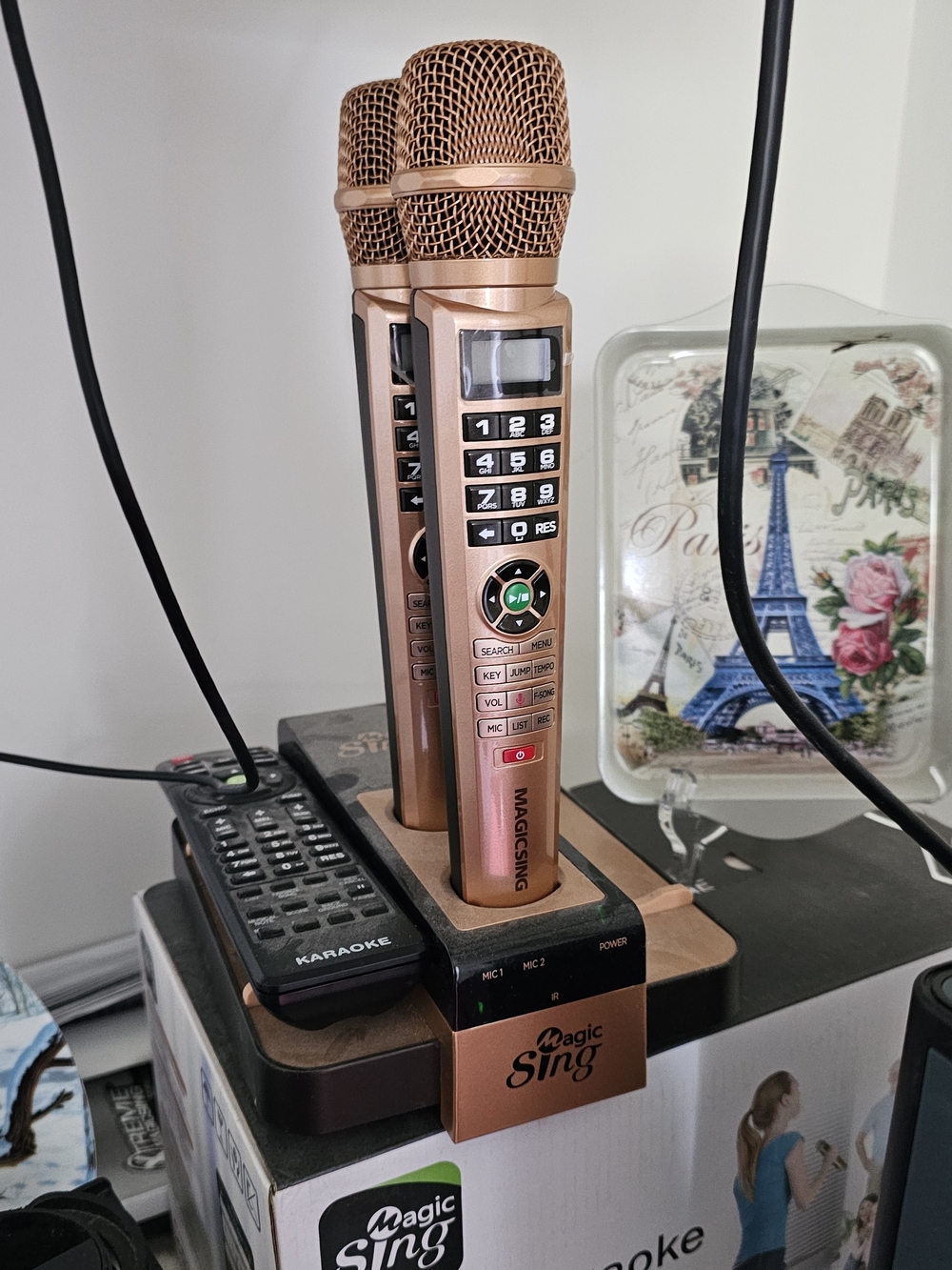 Rose Gold Wireless Karaoke Microphone Set